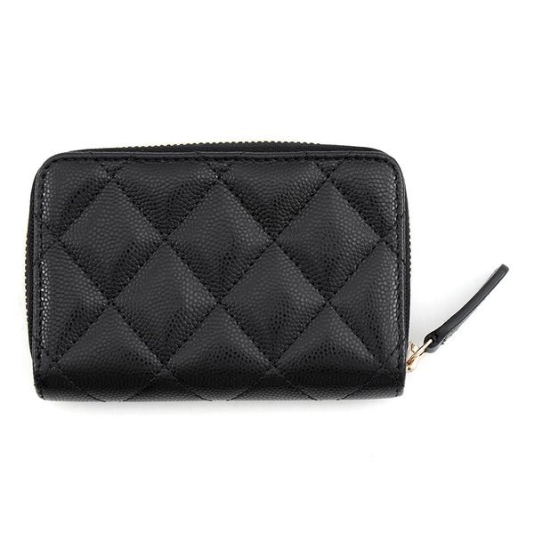 シャネル コインケース マトラッセ ココマーク キャビアスキン ラインストーン AP4818 CHANEL 黒