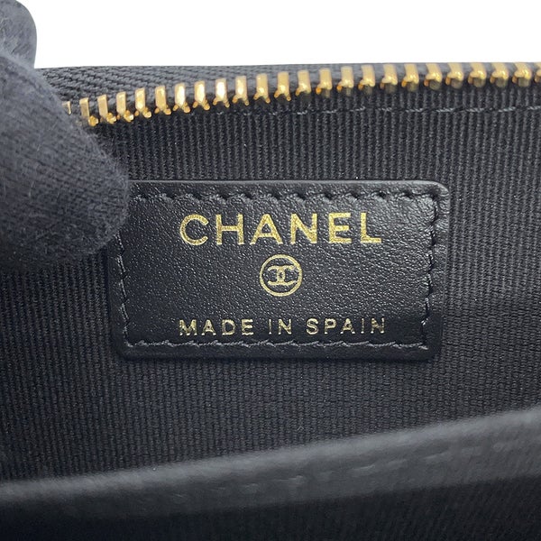 シャネル コインケース マトラッセ ココマーク キャビアスキン ラインストーン AP4818 CHANEL 黒