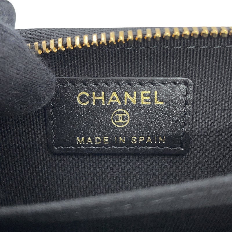 シャネル コインケース マトラッセ ココマーク キャビアスキン ラインストーン AP4818 CHANEL 黒
