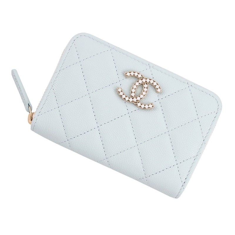 シャネル コインケース ココマーク マトラッセ ジップ コインパース ラインストーン キャビアスキン AP4560 CHANEL 財布