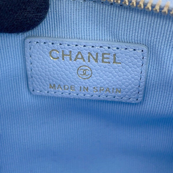 シャネル ポーチ クラシック スモール ジップ ポーチ マトラッセ ココマーク キャビアスキン AP4020 CHANEL