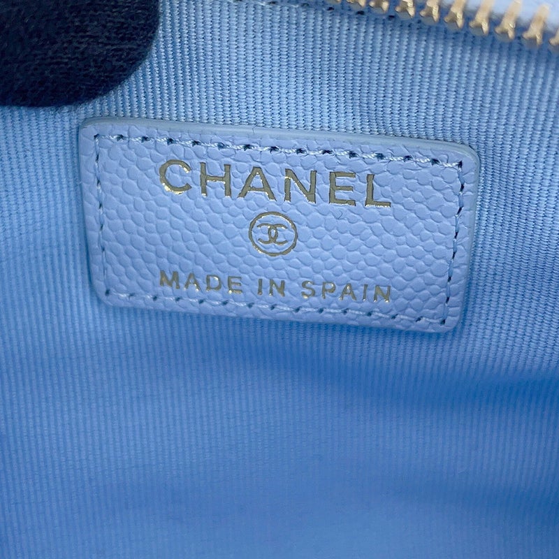 シャネル ポーチ クラシック スモール ジップ ポーチ マトラッセ ココマーク キャビアスキン AP4020 CHANEL