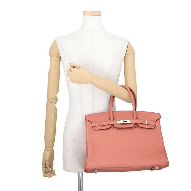 エルメス バーキン35 ローズティー/シルバー金具 トリヨンクレマンス □Q刻印 HERMES Birkin ハンドバッグ