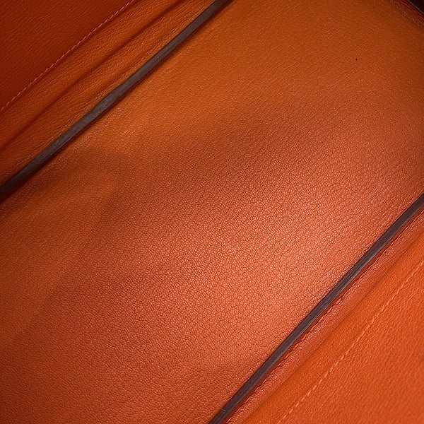 エルメス バーキン30 オレンジ/シルバー金具 エプソン □Q刻印 HERMES Birkin ハンドバッグ