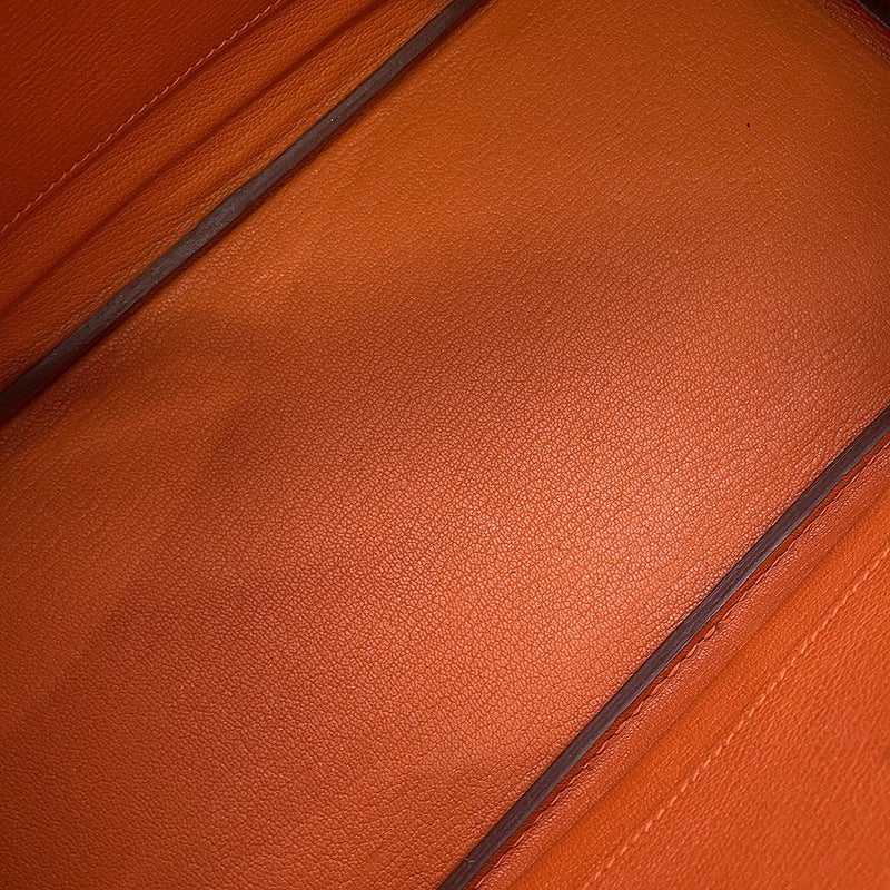 エルメス バーキン30 オレンジ/シルバー金具 エプソン □Q刻印 HERMES Birkin ハンドバッグ