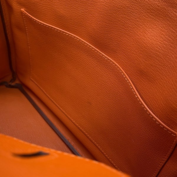 エルメス バーキン30 オレンジ/シルバー金具 エプソン □Q刻印 HERMES Birkin ハンドバッグ