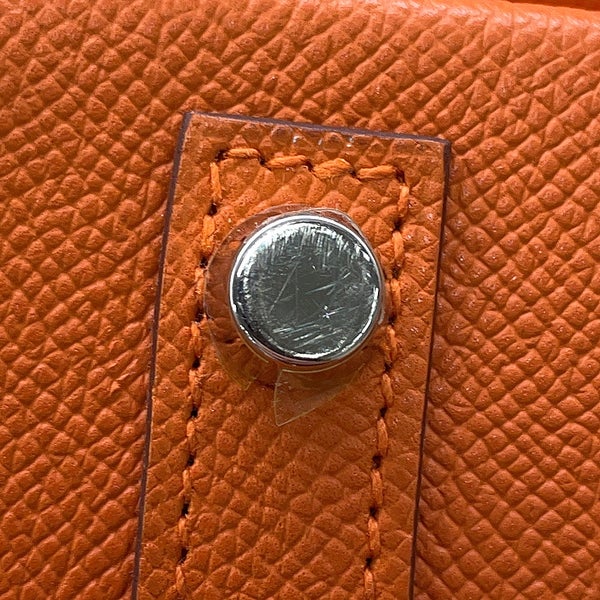 エルメス バーキン30 オレンジ/シルバー金具 エプソン □Q刻印 HERMES Birkin ハンドバッグ