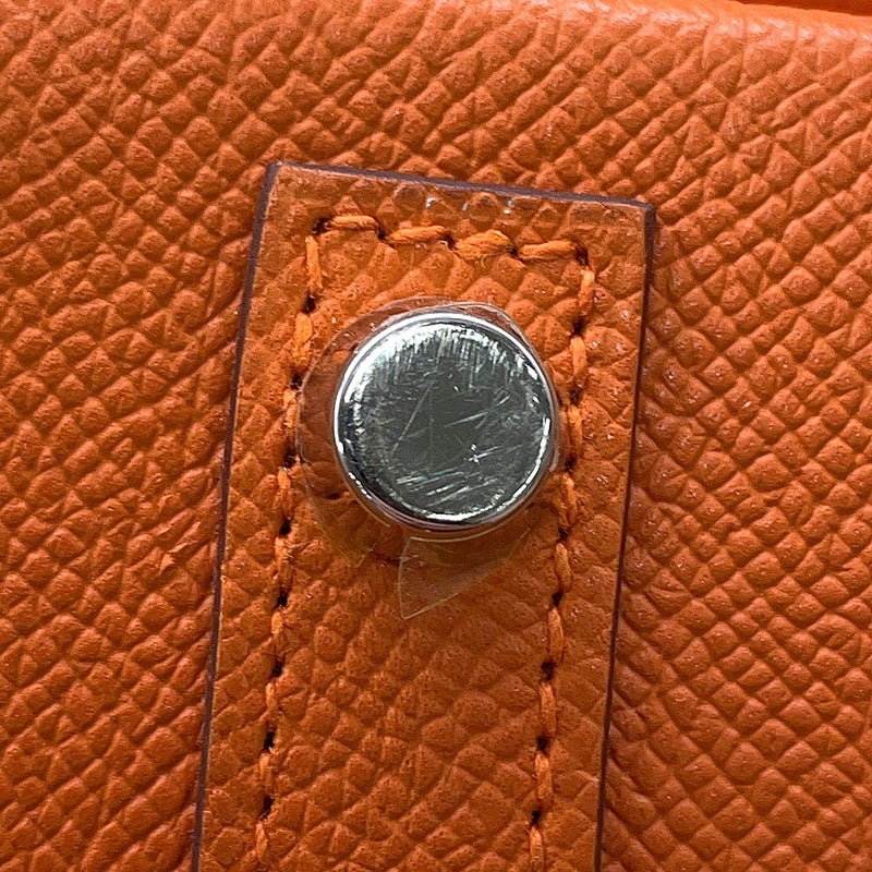 エルメス バーキン30 オレンジ/シルバー金具 エプソン □Q刻印 HERMES Birkin ハンドバッグ