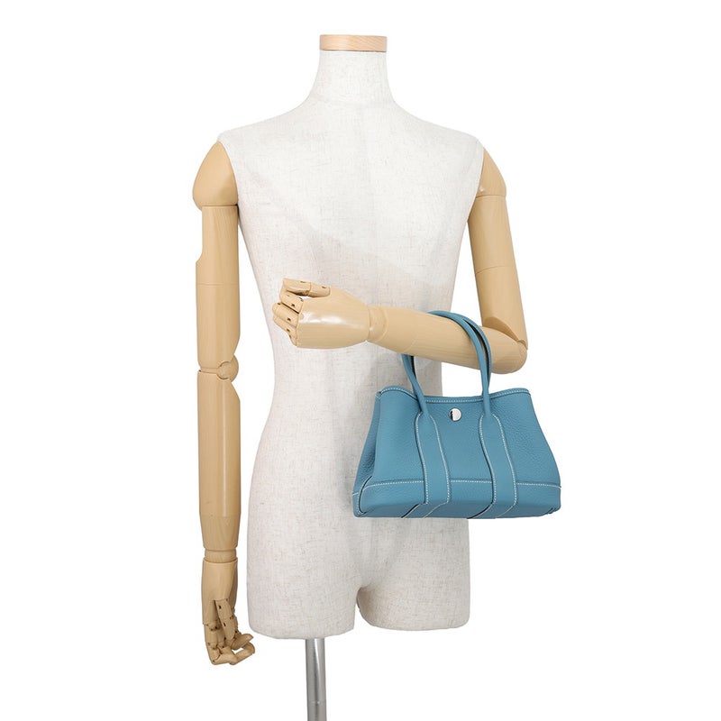 エルメス トートバッグ ネオ・ガーデン 23 ガーデンパーティ ニューブルージーン/シルバー金具 ネゴンダ G刻印 HERMES