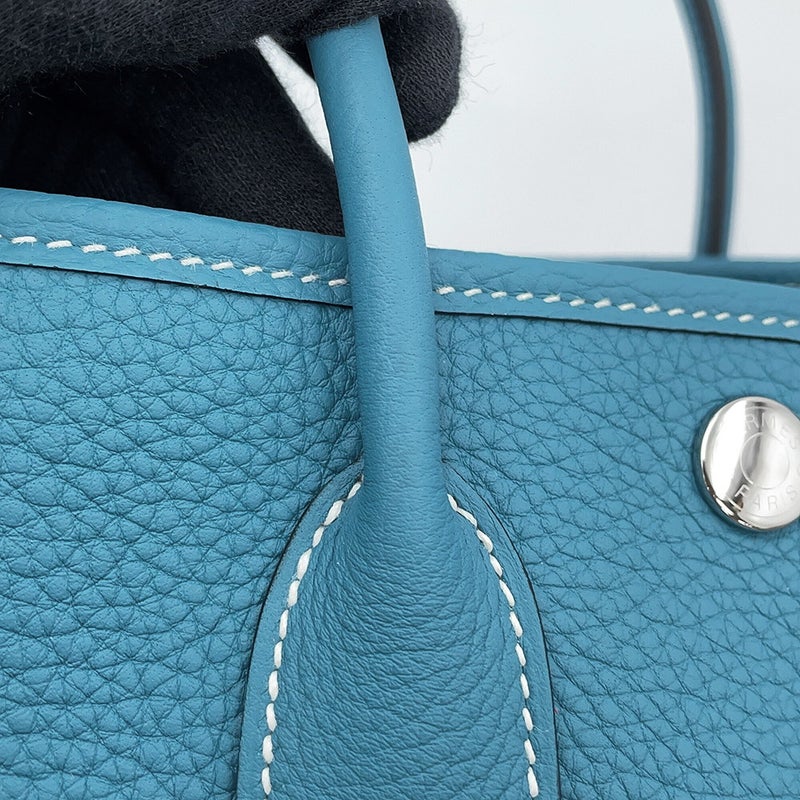 エルメス トートバッグ ネオ・ガーデン 23 ガーデンパーティ ニューブルージーン/シルバー金具 ネゴンダ G刻印 HERMES