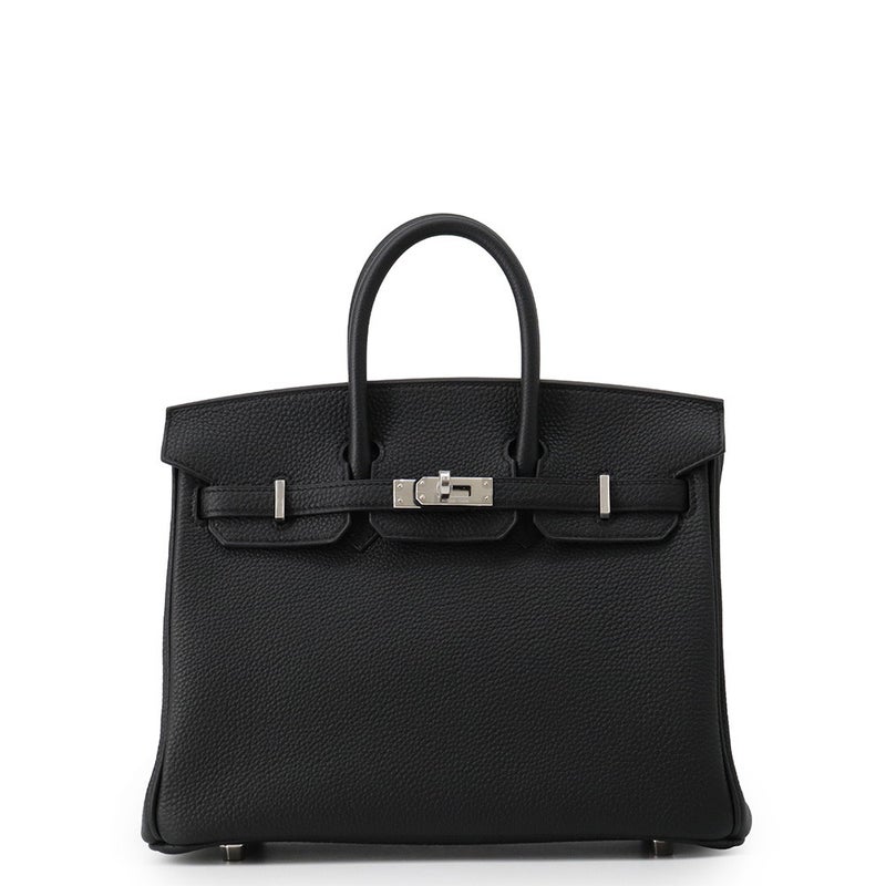 エルメス バーキン25 ブラック/シルバー金具 トゴ G刻印 HERMES Birkin ハンドバッグ 黒