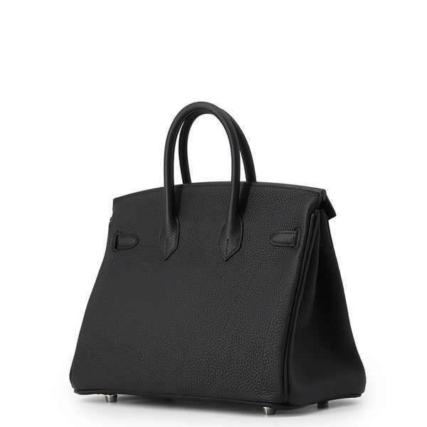 エルメス バーキン25 ブラック/シルバー金具 トゴ G刻印 HERMES Birkin ハンドバッグ 黒