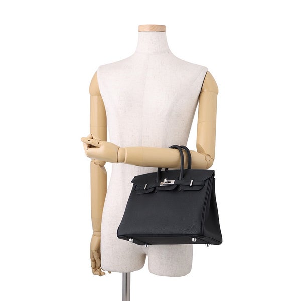 エルメス バーキン25 ブラック/シルバー金具 トゴ G刻印 HERMES Birkin ハンドバッグ 黒