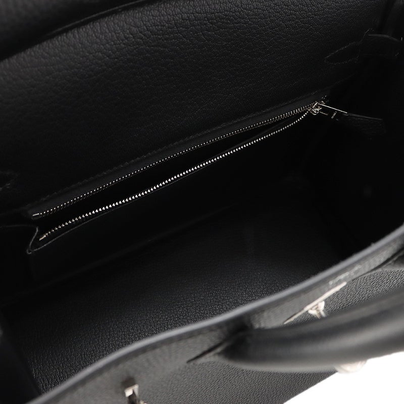 エルメス バーキン25 ブラック/シルバー金具 トゴ G刻印 HERMES Birkin ハンドバッグ 黒