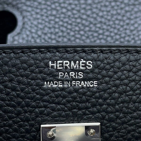 エルメス バーキン25 ブラック/シルバー金具 トゴ G刻印 HERMES Birkin ハンドバッグ 黒
