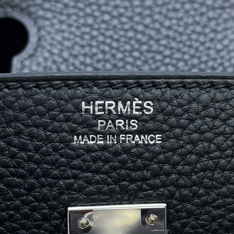 エルメス バーキン25 ブラック/シルバー金具 トゴ G刻印 HERMES Birkin ハンドバッグ 黒