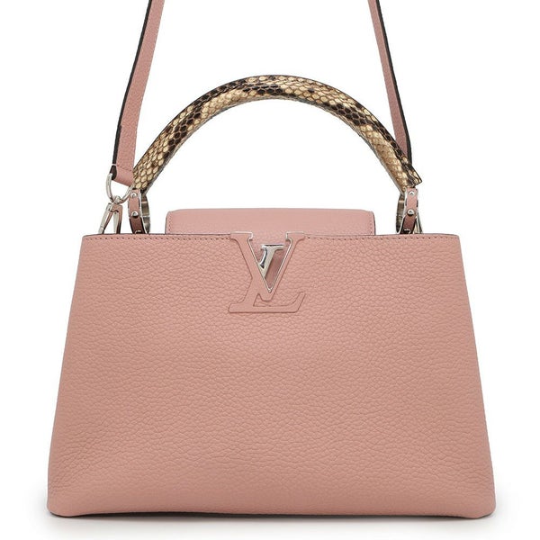 ルイヴィトン ハンドバッグ トリヨンレザー パイソン カプシーヌMM N92801 LOUIS VUITTON 2way ピンク
