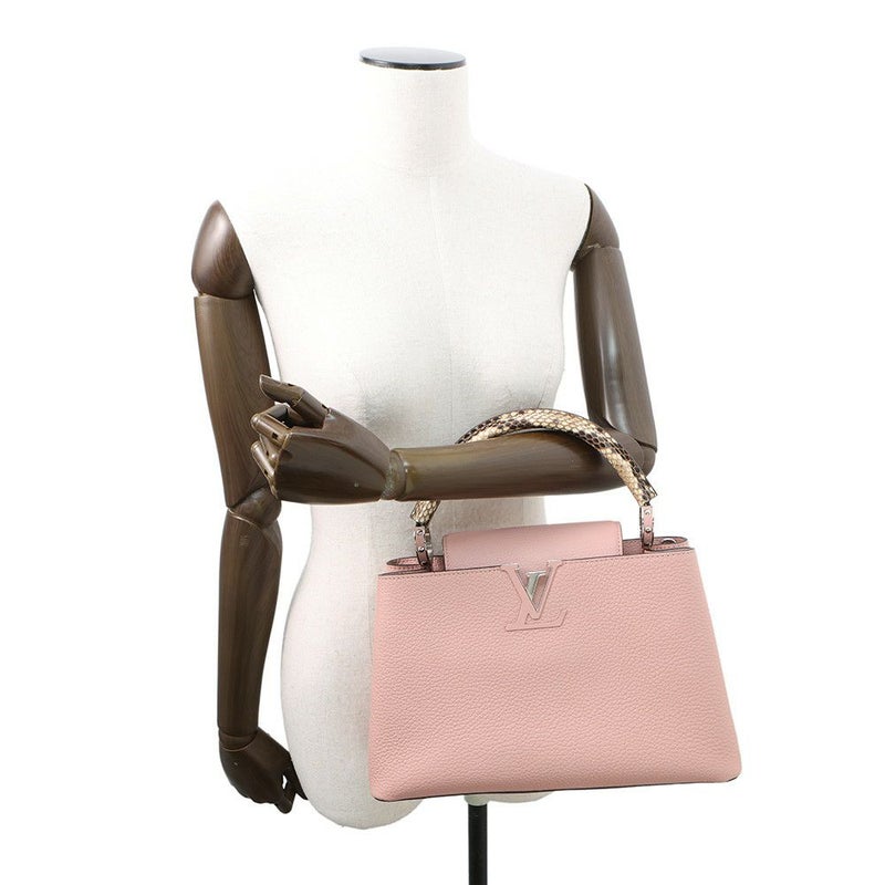ルイヴィトン ハンドバッグ トリヨンレザー パイソン カプシーヌMM N92801 LOUIS VUITTON 2way ピンク