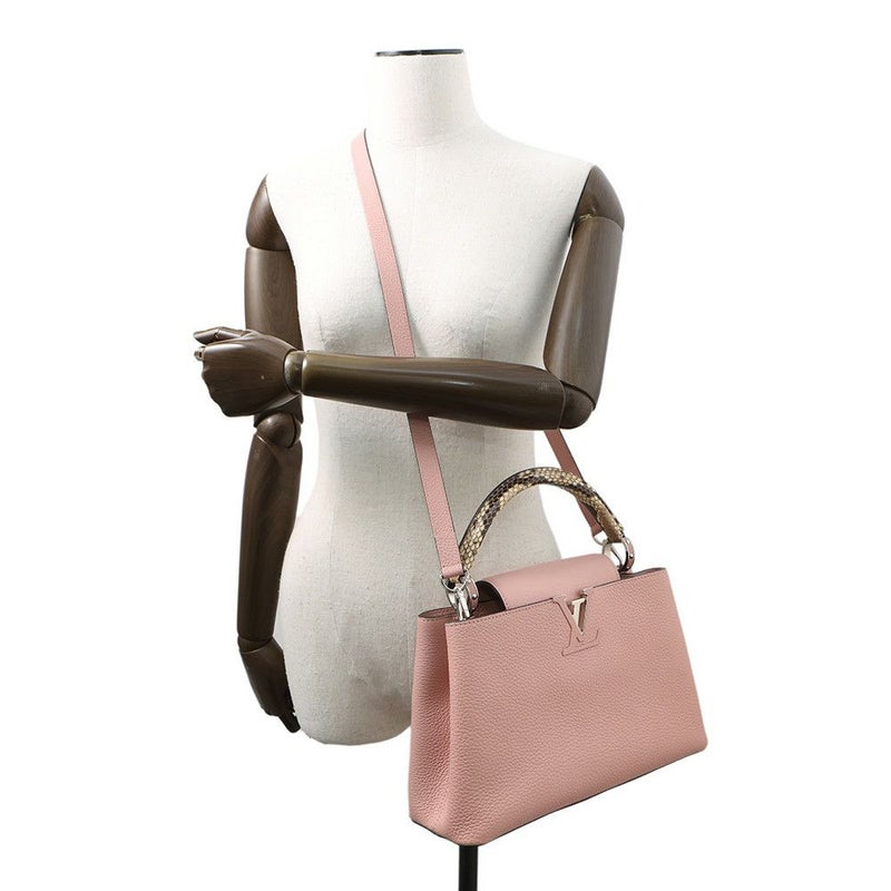 ルイヴィトン ハンドバッグ トリヨンレザー パイソン カプシーヌMM N92801 LOUIS VUITTON 2way ピンク