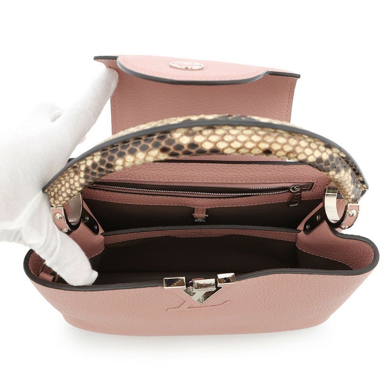 ルイヴィトン ハンドバッグ トリヨンレザー パイソン カプシーヌMM N92801 LOUIS VUITTON 2way ピンク