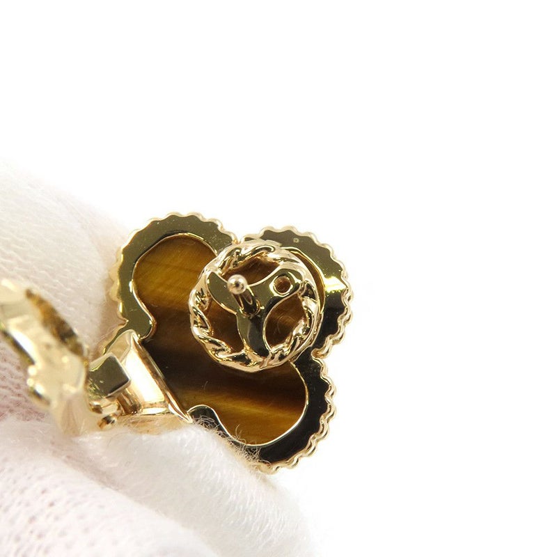 ヴァンクリ ピアス マジック アルハンブラ イヤリング 2モチーフ カーネリアン タイガーズアイ K18YG VCARN5JR00