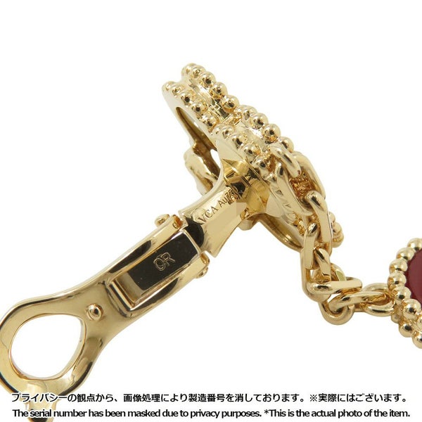 ヴァンクリ ピアス マジック アルハンブラ イヤリング 2モチーフ カーネリアン タイガーズアイ K18YG VCARN5JR00