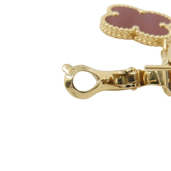 ヴァンクリ ピアス マジック アルハンブラ イヤリング 2モチーフ カーネリアン タイガーズアイ K18YG VCARN5JR00