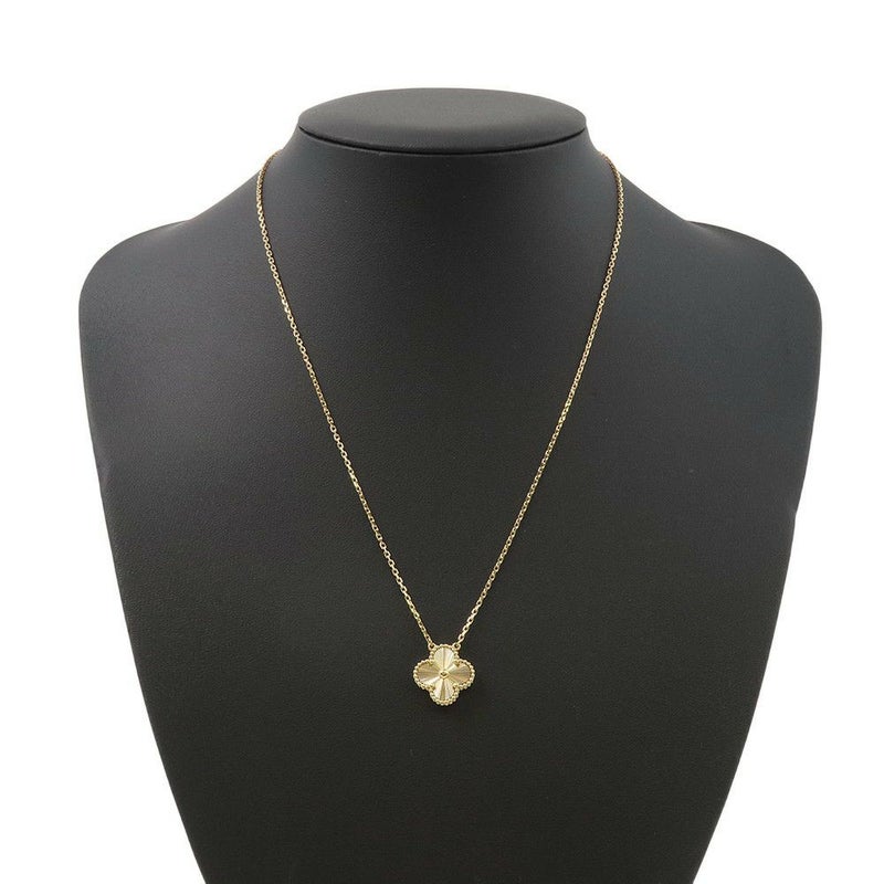 ヴァンクリーフ&アーペル ネックレス ヴィンテージ アルハンブラ ペンダント ギヨシェ K18YGイエローゴールド VCARP4KL00