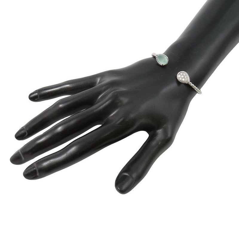 ブシュロン ブレスレット セルパンボエム ツイン モチーフ バングル アクアプレーズ 1P 1.10ct ダイヤ 8P 計0.32ct K18WG サイズ15