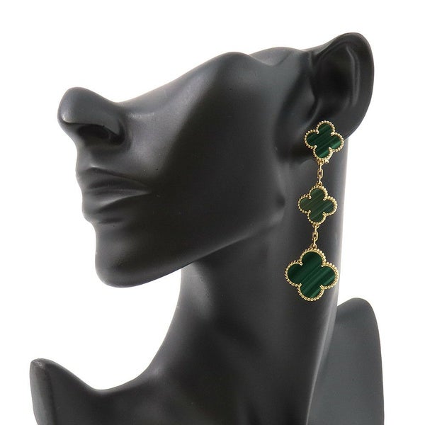 ヴァンクリーフ&アーペル ピアス マジック アルハンブラ イヤリング 3モチーフ マラカイト K18YGイエローゴールド VCARO2AG00