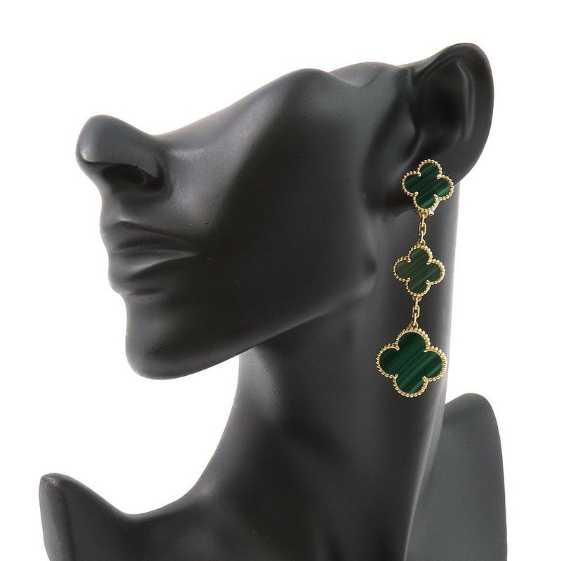 ヴァンクリーフ&アーペル ピアス マジック アルハンブラ イヤリング 3モチーフ マラカイト K18YGイエローゴールド VCARO2AG00