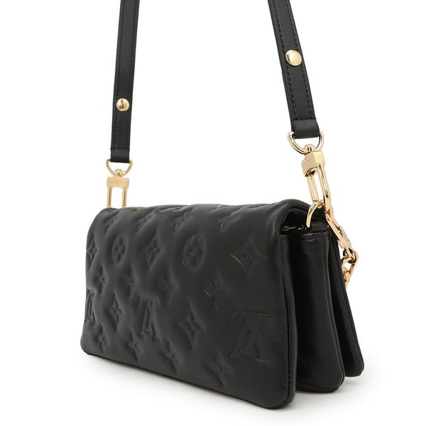 ルイヴィトン ショルダーバッグ モノグラム・パターン/ラムレザー ポシェットクッサン M83359 LOUIS VUITTON ブラック 黒