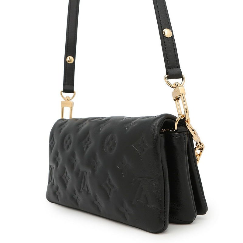 ルイヴィトン ショルダーバッグ モノグラム・パターン/ラムレザー ポシェットクッサン M83359 LOUIS VUITTON ブラック 黒