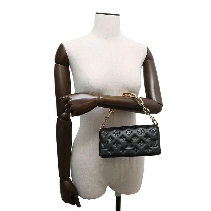 ルイヴィトン ショルダーバッグ モノグラム・パターン/ラムレザー ポシェットクッサン M83359 LOUIS VUITTON ブラック 黒