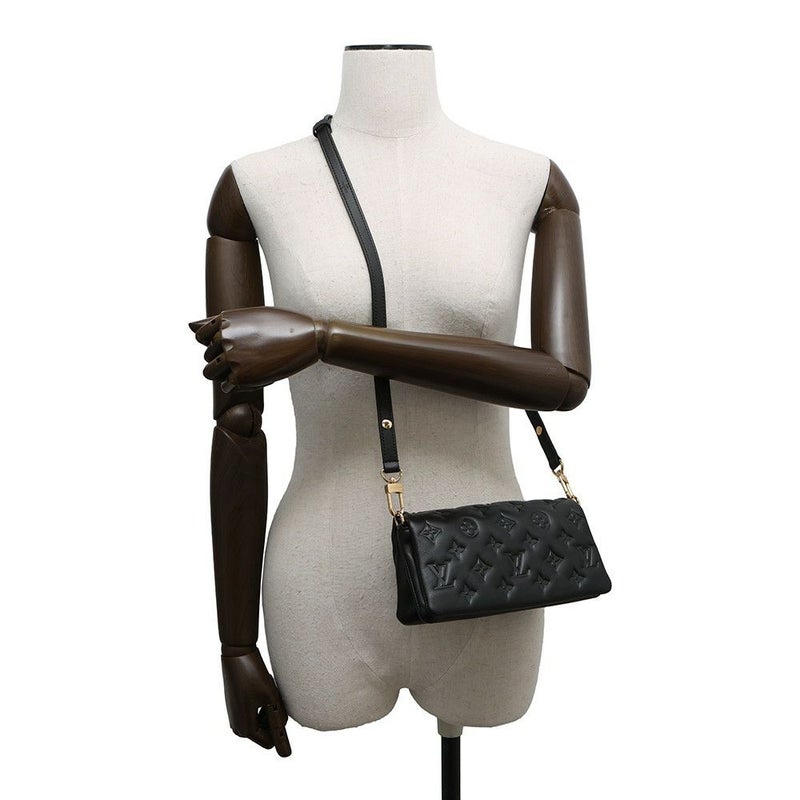 ルイヴィトン ショルダーバッグ モノグラム・パターン/ラムレザー ポシェットクッサン M83359 LOUIS VUITTON ブラック 黒