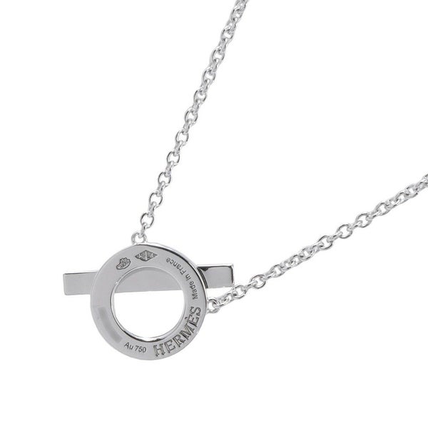 エルメス ネックレス ペンダント フィネス ダイヤモンド 17P 計0.46ct K18WGホワイトゴールド HERMES