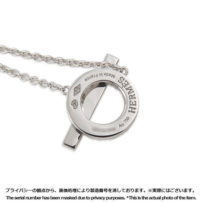 エルメス ネックレス ペンダント フィネス ダイヤモンド 17P 計0.46ct K18WGホワイトゴールド HERMES