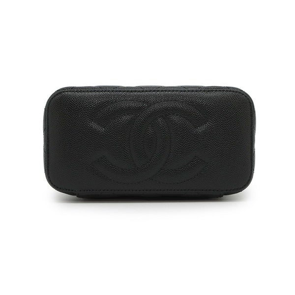 シャネル チェーンショルダーバッグ マトラッセ ココマーク ヴァニティケース キャビアスキン AP4404 CHANEL 黒 バニティ