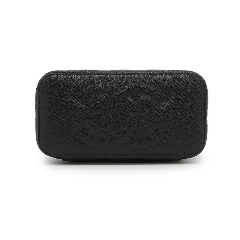 シャネル チェーンショルダーバッグ マトラッセ ココマーク ヴァニティケース キャビアスキン AP4404 CHANEL 黒 バニティ