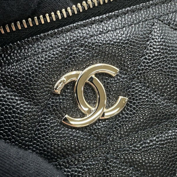 シャネル チェーンショルダーバッグ マトラッセ ココマーク ヴァニティケース キャビアスキン AP4404 CHANEL 黒 バニティ