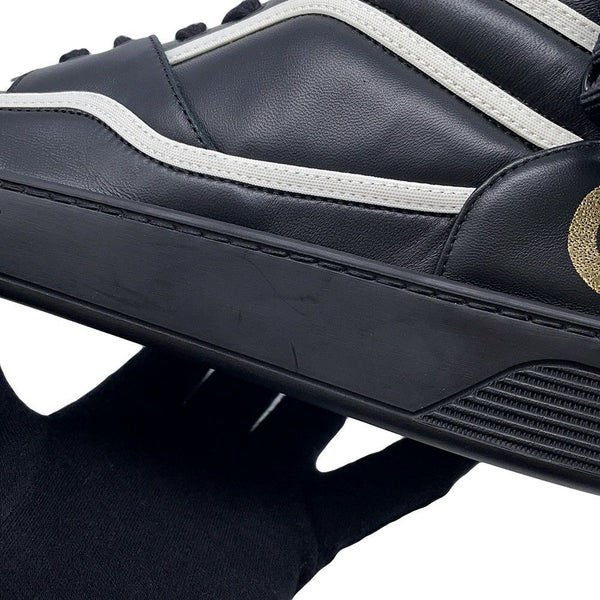 シャネル スニーカー バックロゴ ハイカット レザー G35064 メンズサイズ43 CHANEL メンズ 黒