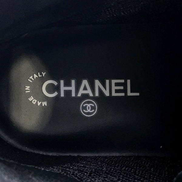 シャネル スニーカー バックロゴ ハイカット レザー G35064 メンズサイズ43 CHANEL メンズ 黒