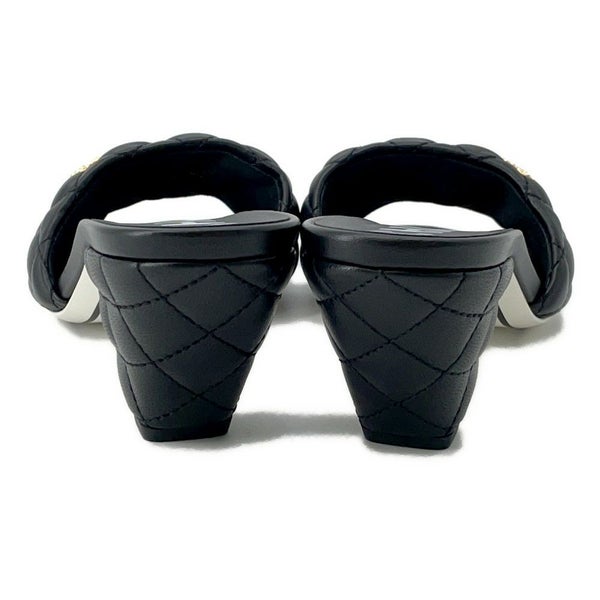 シャネル サンダル マトラッセ ココマーク ラムスキン G38820 レディースサイズ38C CHANEL 黒