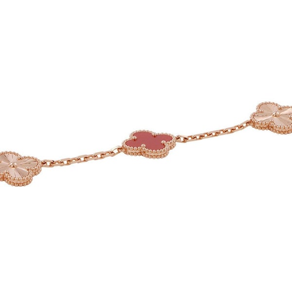 ヴァンクリーフ＆アーペル ブレスレット ヴィンテージ アルハンブラ ブレスレット 5モチーフ カーネリアン ギヨシェ K18PG VCARP7RP00