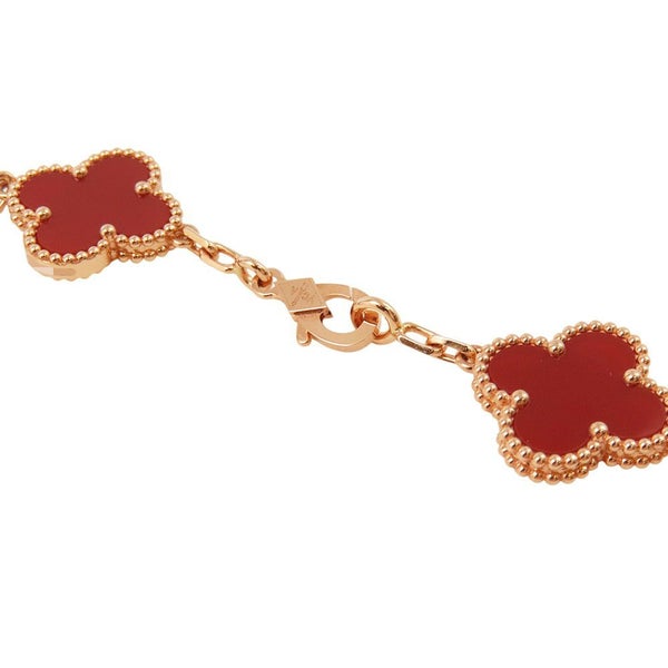 ヴァンクリーフ＆アーペル ブレスレット ヴィンテージ アルハンブラ ブレスレット 5モチーフ カーネリアン ギヨシェ K18PG VCARP7RP00