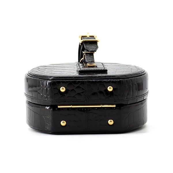 ルイ ヴィトン ハンドバッグ クロコダイル プティット・ボワット・シャポー LOUIS VUITTON 2wayショルダーバッグ ブラック 黒