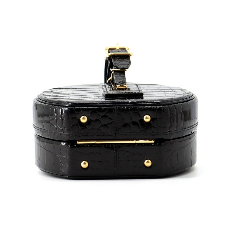 ルイ ヴィトン ハンドバッグ クロコダイル プティット・ボワット・シャポー LOUIS VUITTON 2wayショルダーバッグ ブラック 黒