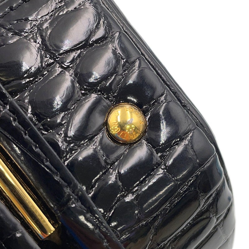 ルイ ヴィトン ハンドバッグ クロコダイル プティット・ボワット・シャポー LOUIS VUITTON 2wayショルダーバッグ ブラック 黒