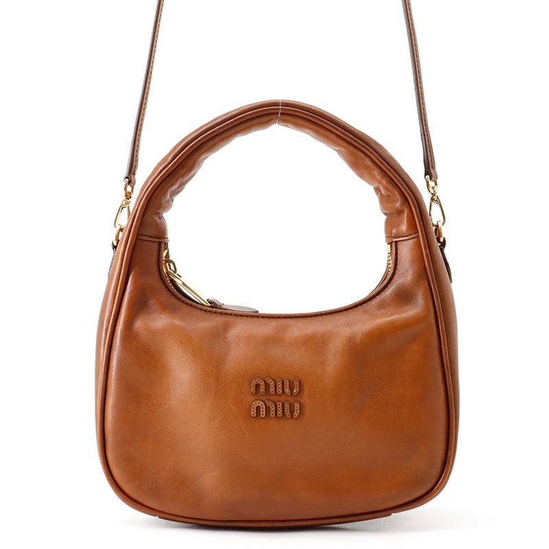 ミュウミュウ ハンドバッグ ワンダー ホーボーバッグ スモール レザー 5BC125 Miu Miu 2way