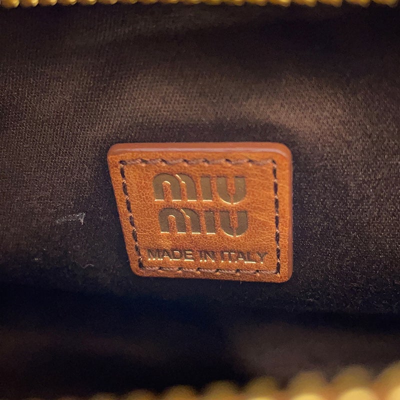 ミュウミュウ ハンドバッグ ワンダー ホーボーバッグ スモール レザー 5BC125 Miu Miu 2way